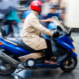 Riding Scooter at fast speed
