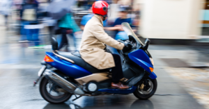 Riding Scooter at fast speed